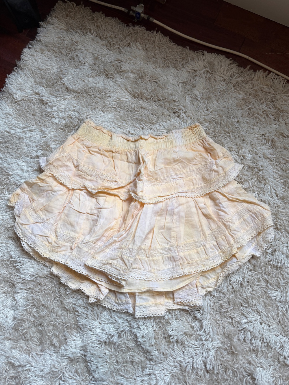 Yellow Love Shack Fancy Mini Skirt